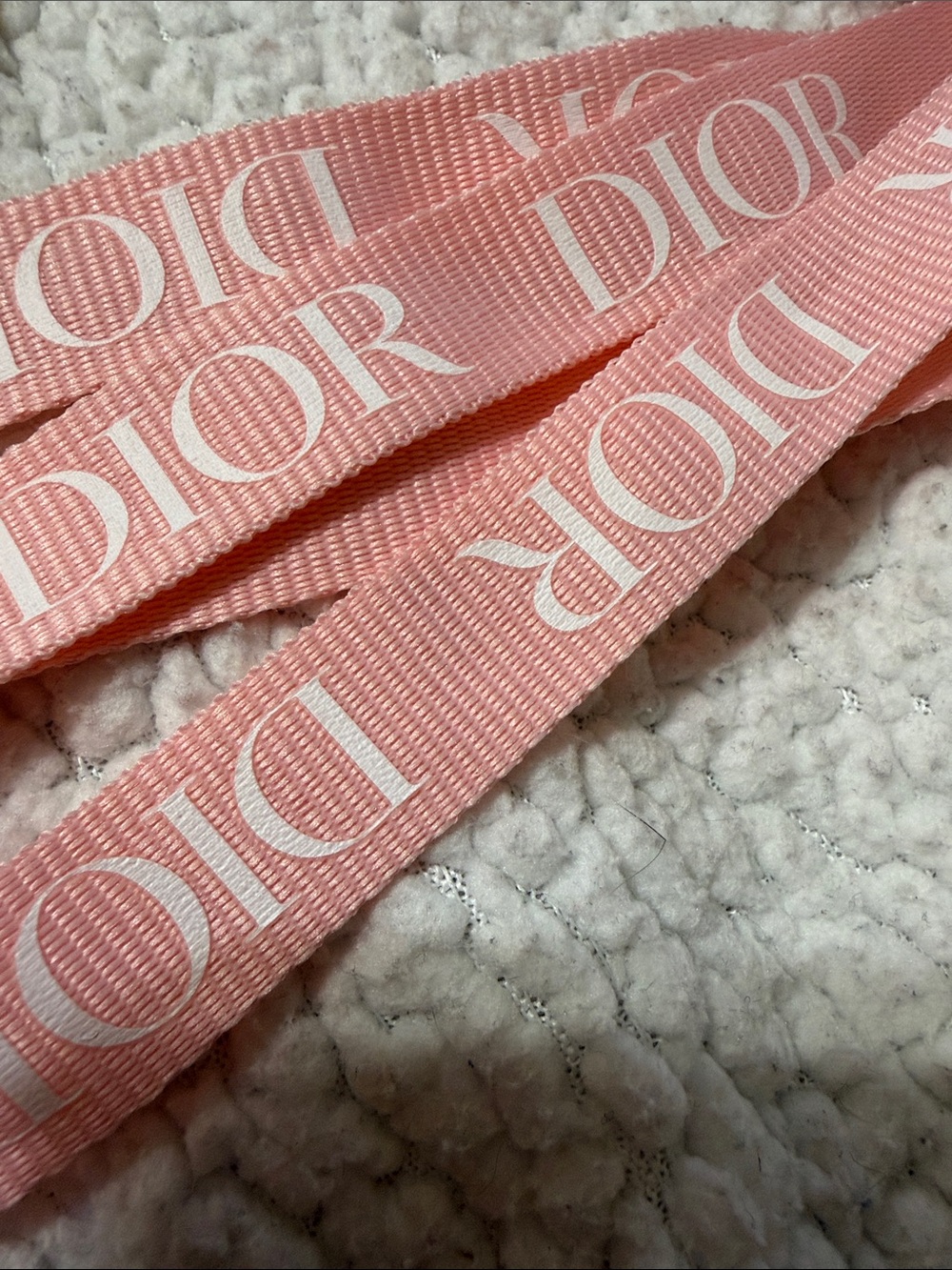 Dior Blush Pink Logo Lanyard with Silver Clasp - Picture 4 of 4